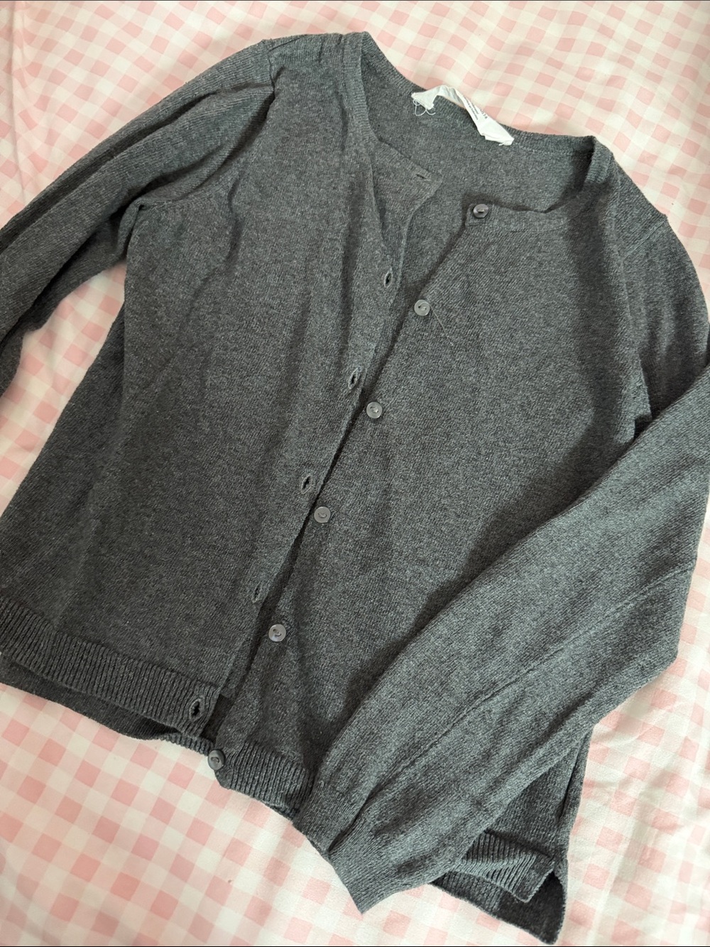 H&M Charcoal Gray Button-Front Kids Cardigan Sweater